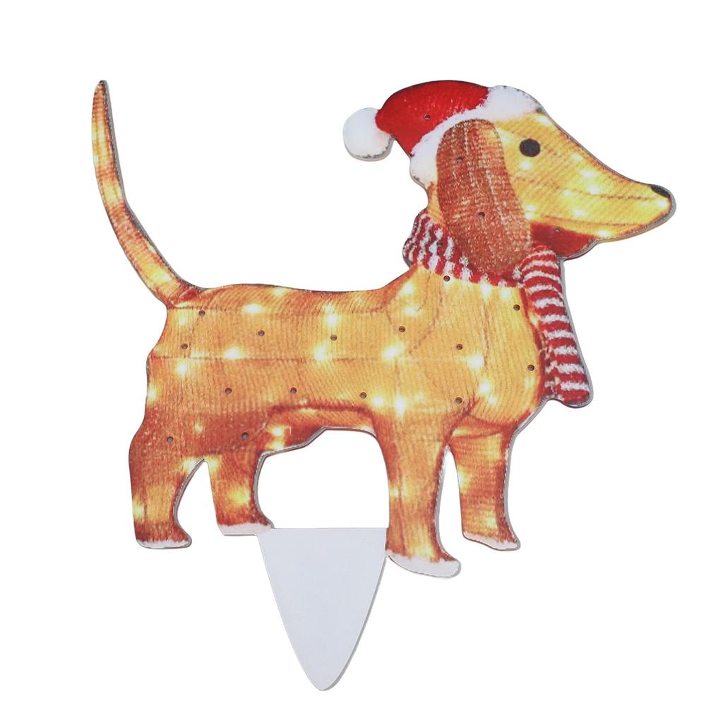 Christmas Dog Yard Decor Light Up with String Light Cute Acrylic Outdoor Animal Decorations for