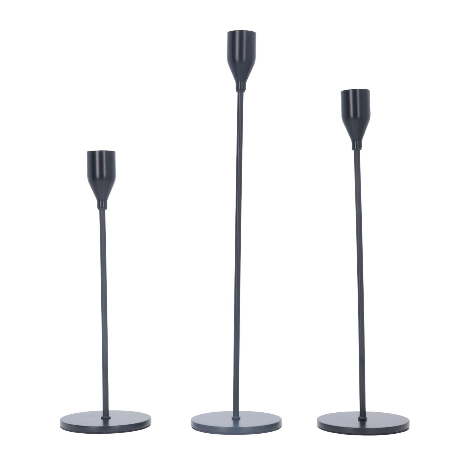 

3 Набора Черных Подсвечников Роскошные Европейские Подсвечники из Черного Металла с Круглым Основанием