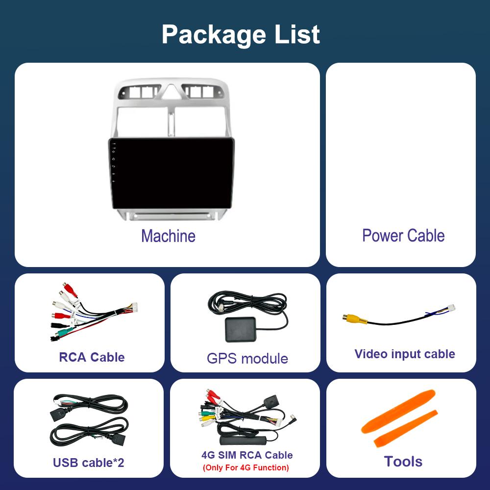 9 Inch Car Radio Multimedia Player Android for Peugeot 307 307CC 307SW 2004 - 2013 GPS 4G Carplay BT Split Screen Auto Tools