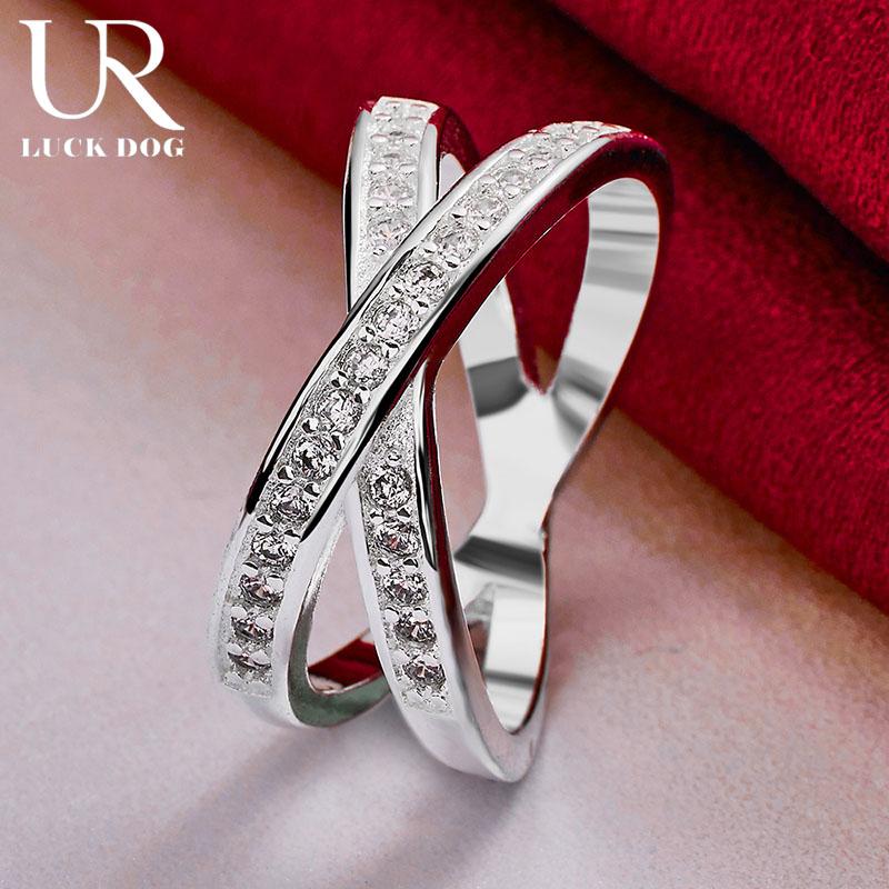 Bague en argent sterling 925 avec zircon AAA et lettre X, bijoux de mariage tendance