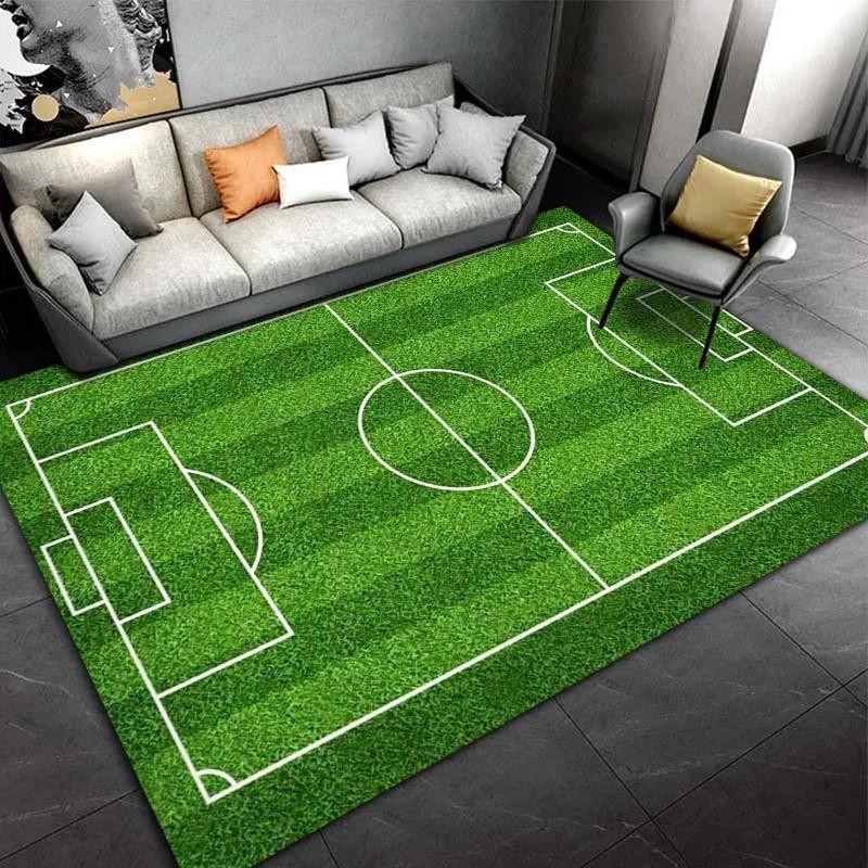 Basketball Court Motif Non-Slip Carpet for Boys Bedroom Living Room Sports Decor Welcome Mat Play Rug