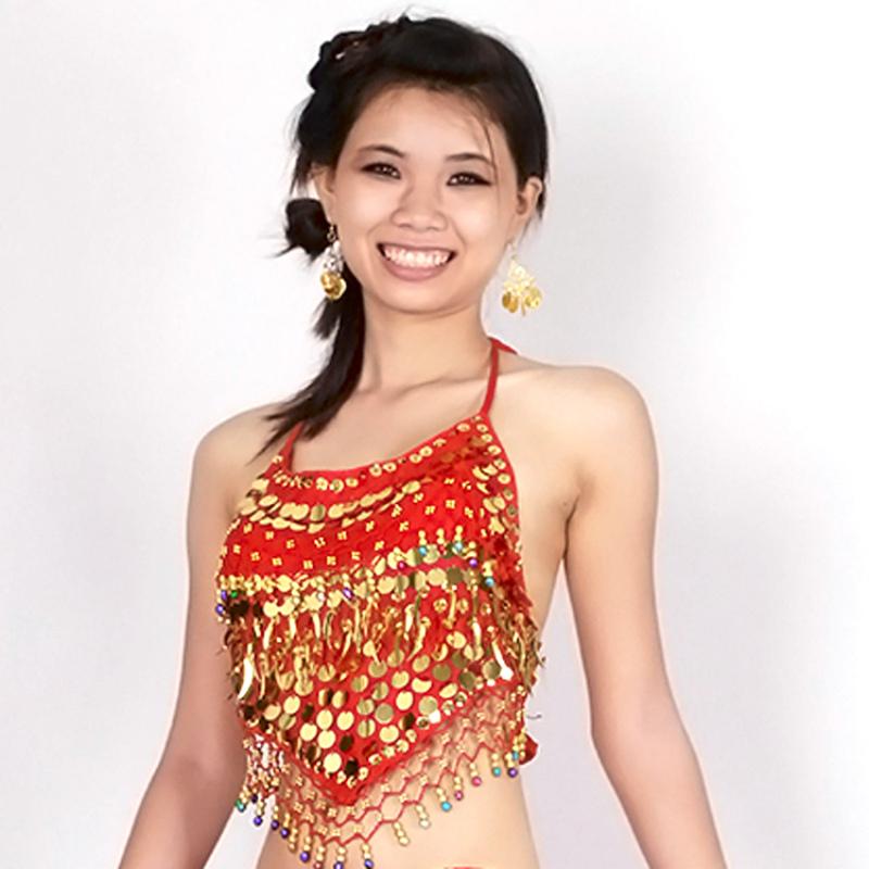Women's Belly Dance Costume Tassel Top Bandage Coin Dancing Bra for Lady Performance Carnival Show Beach Seaside Summer Spring