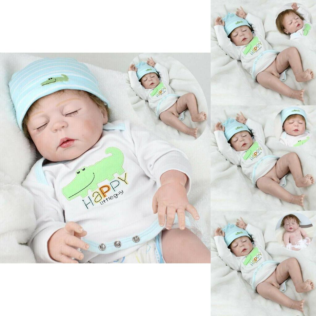 22 Inch Reborn Baby Doll Full Body Silicone Vinyl Realistic Newborn Boy Christmas Gift