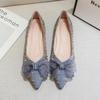 Versatile Fairy Gentle Shoes 2025 Autumn New Lace Bow Shoes Pointed Flat Single Shoes Female