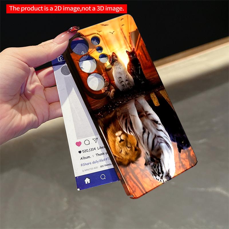 2DFlat Samsung Phone Case Sunset Cats & Wild Reflections Applicable To Galaxy S22 S23 S24 S25ULTRA S26 A12 A13 A14 A15 A16