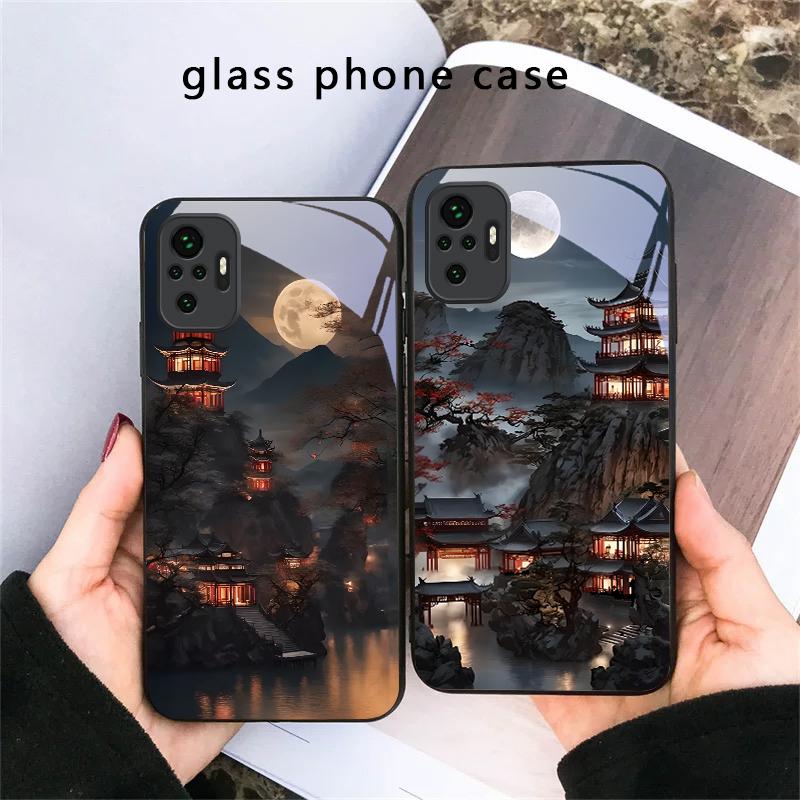 Moonlight Fairy Trail For Redmi Note 14 Pro+ 13 Pro 8 9 9S 12S 10 Pro 11 12 13C 14C A3 12 13 K60 Ultra Black Glass Phone Case