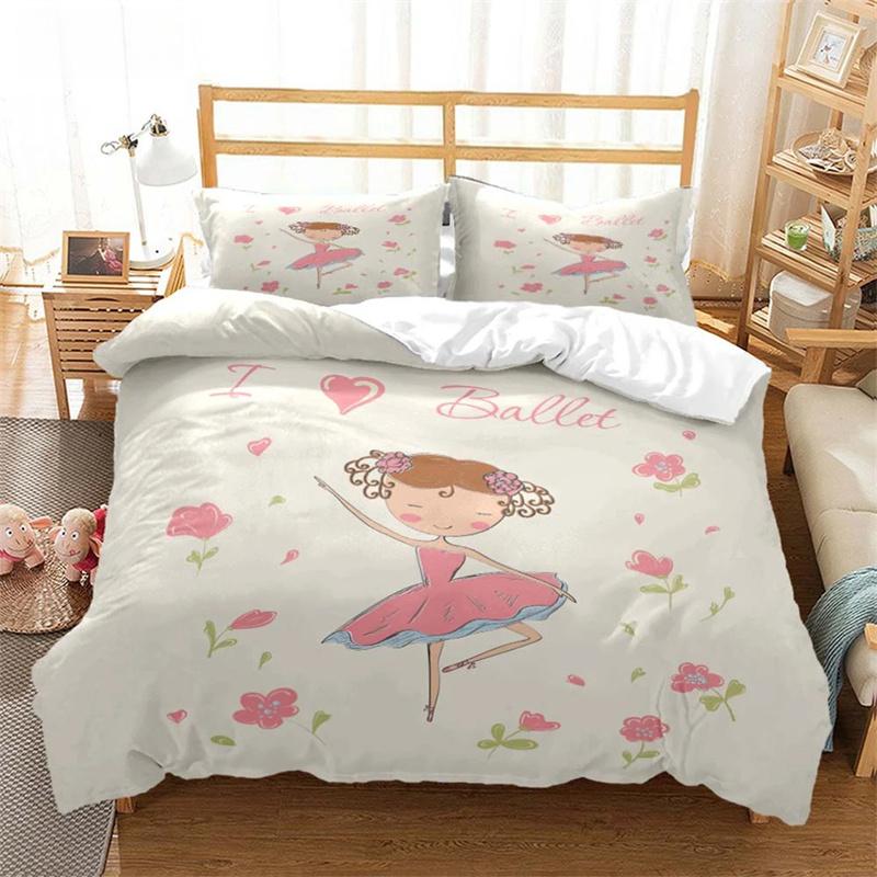 Ballet Girls Minimalist Fashion Bed Three Piece Set Customizable Bedding Set Soft And Comfortable Comforter Bedding Sets