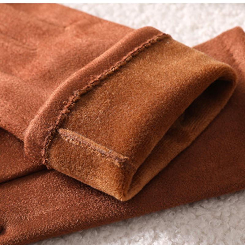 Multicolor Women Winter Keep Warm Touch Screen Suede Solid Simple Style Gloves Add Velvet Inside Not Bloated Prevent Cold