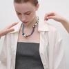 Mehrfarbige Patchwork-Stoffkette Halskette Schlüsselbeinkette Böhmischer Choker Dekoration