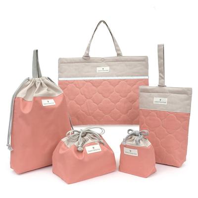 COLORFUL CANDY STYLE Entrance Set Plain and for Includes a Lesson Shoe and Drawstring Bag Kindergarten/School (Milky Apricot) Girls, Bag, Case,