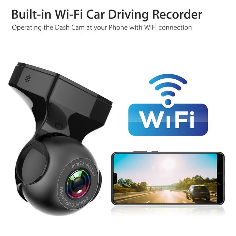 Carro wifi gravador de condução 1080p lente única visão noturna registradores de vídeo suporte g-sensor, vídeo em loop, monitoramento móvel, monitoramento de estacionamento