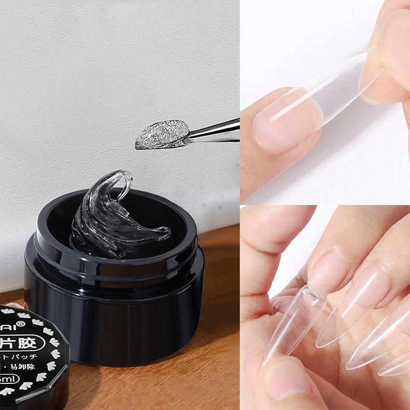 Glue Gel Set Mirror Nail Powder With Nail Liner Brush Uv Led Transparent Adhensive Glue Gel