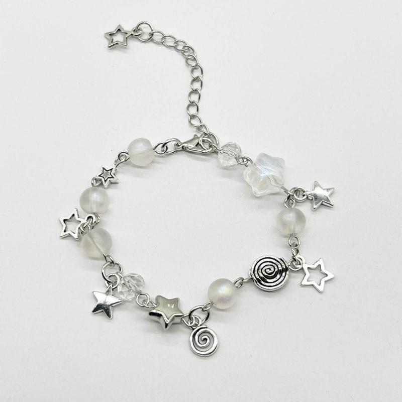 Handmade Beaded Bracelet with Unique Star Shape Eye catching and Stylish Pendant Beaded Bracelet Chic Hand Chain Decors