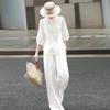 Lanse'er Women's Embroidered Lantern Sleeve Cotton Blouse