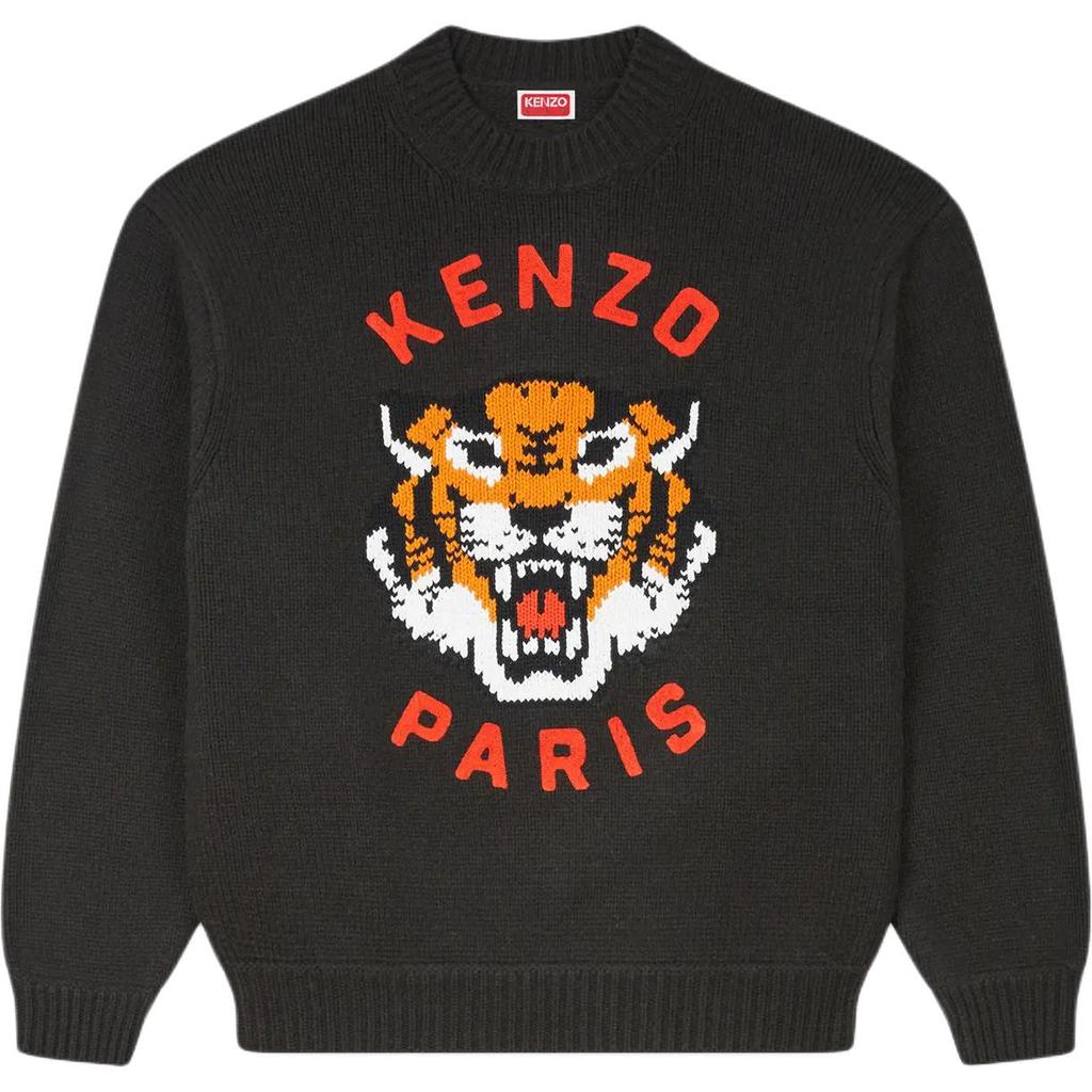 Kenzo Jersey de Punto Bordado Tigre de la Suerte FE68PU4773LH-99J