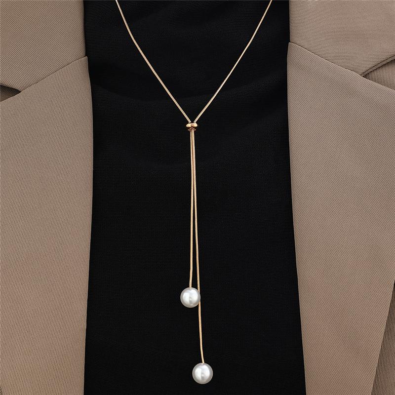 Popular Geometric Sweater Necklace  Color Butterfly Pendant Adjustable Stainless Steel Chain Punk Hiphop Jewelr Gift