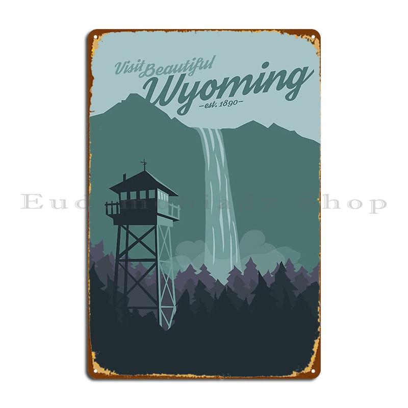 Wyoming Travel Poster Metal Signs Rusty Club Cinema Customized Garage Tin Sign Poster 20X30CM