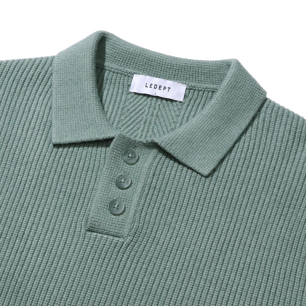 LEDEPT Cashmere Blending Hacci Button Collar Knit [Mint]