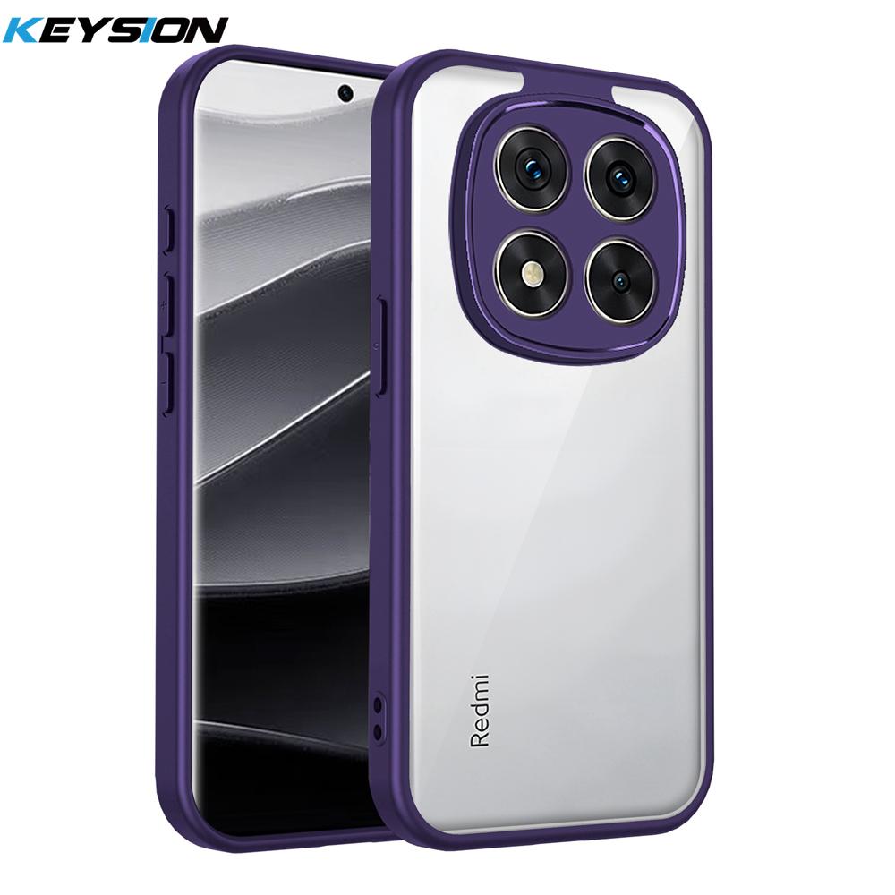 KEYSION Transparent Phone Case for Redmi Note 15 Pro 4G 15 Pro+5G Silicone+PC Clear Shockproof Phone Cover for Redmi Note 15 5G