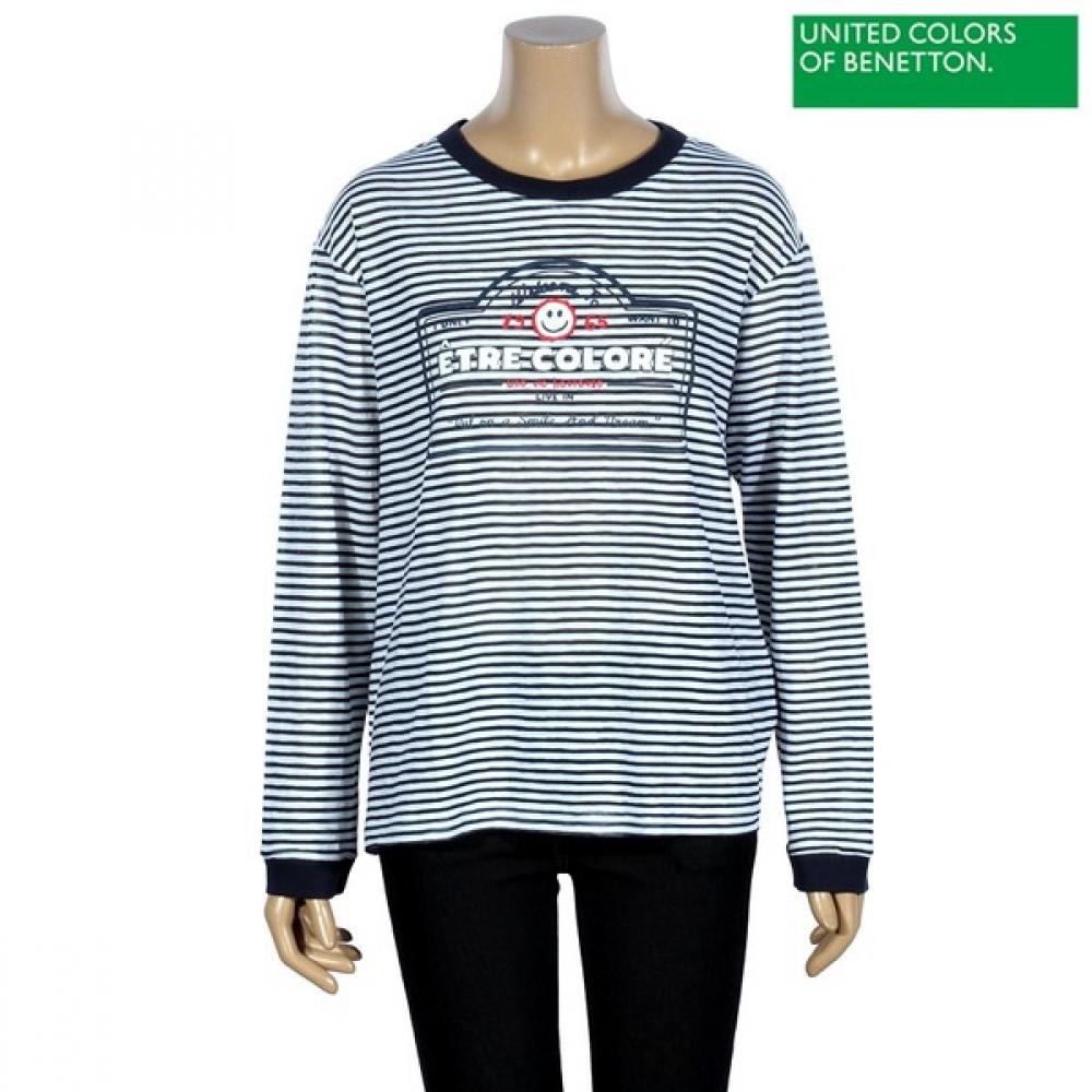 

Футболка с надписью Benetton Benetton в полоску baTsa5411 Ny navy/42