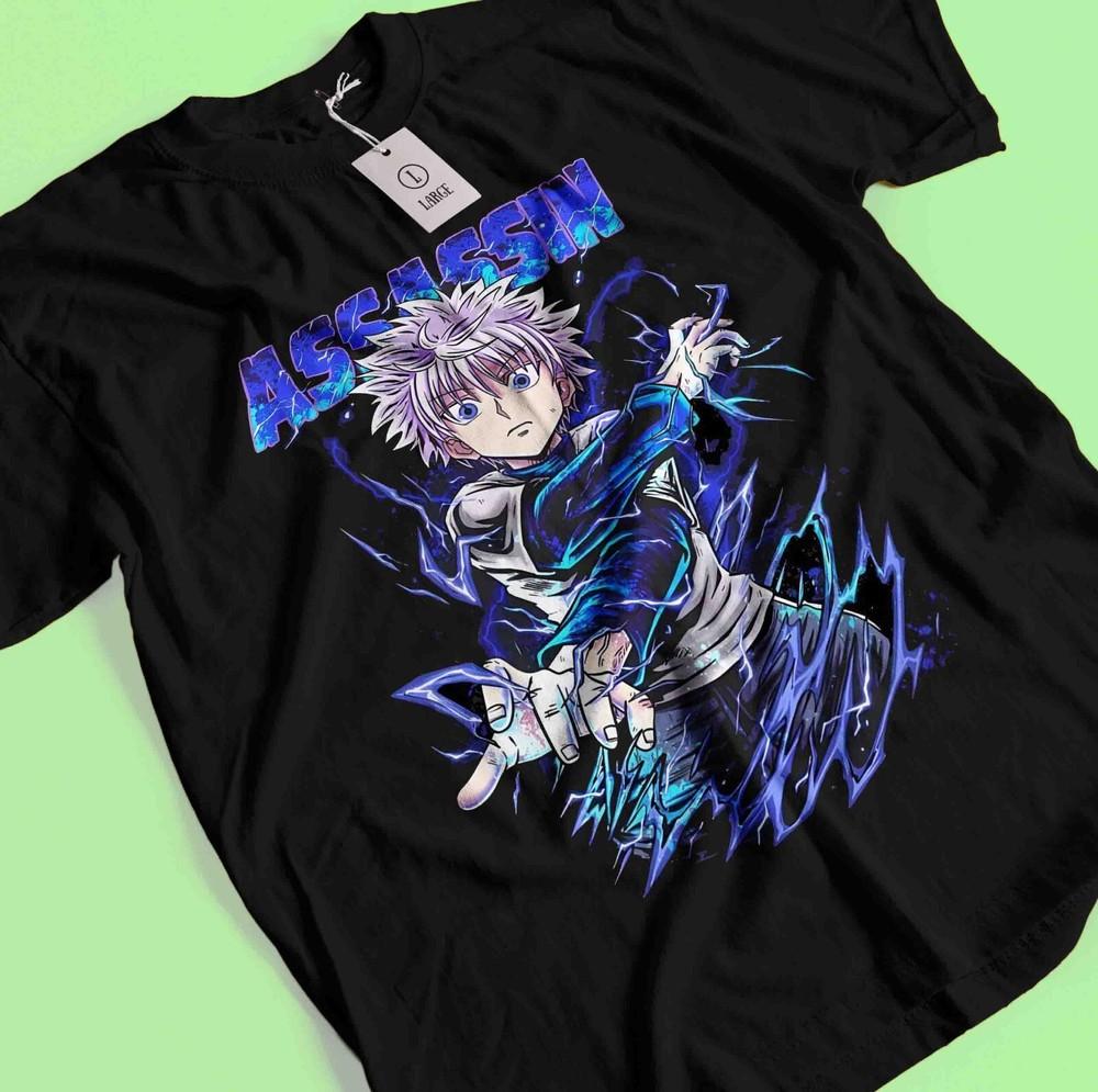 Killua Tshirt Hisoka Shirt Hunter X Hunter Manga Strip HXH Tee Anime Gon T-Shirt