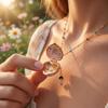 Pink Gold Color Pendant Choker Zinc Zinc Alloy Pentagram Heart Ring Birthday Gift