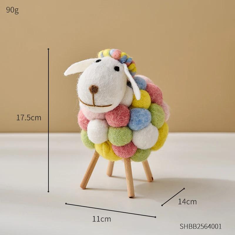 Creative Felt Sheep Ornament Kawaii Accessories Modern Home Decor Indoor Figurines Room Decoration Accessories Children's Gifts