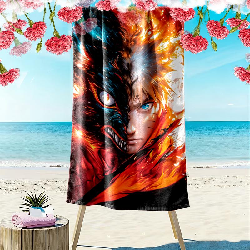 1pc Naruto Beach Towel Ideal Birthday Gift For Family, A Vibrant Beach Towel Suitable for Outdoor Activities