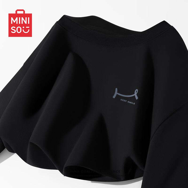 MINISO Youth Loose-Fit Heavyweight Cotton Long-Sleeve T-Shirt