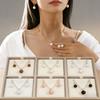 3PCS Round Jewelry Set Of Earring Pendant Necklace For Women Exquisite Fashion Wedding Jewelry Set Gift
