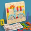 Montessori Versatile Shape Puzzle Column Set Early Education Blocks Matching Geometric Letter Number Children Boys and Girls Toy