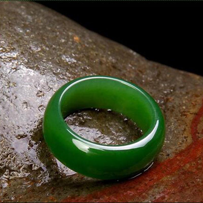 Certified Unisex Hetian Jade Biyu Fashion Ring 19mm