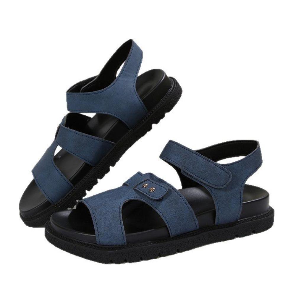 Fashion 2025 Large Size Women Sandals  New Style One-word Solid Color Casual  Thick Bottom Fashionable Beach Sandals Sandalias De Mujer