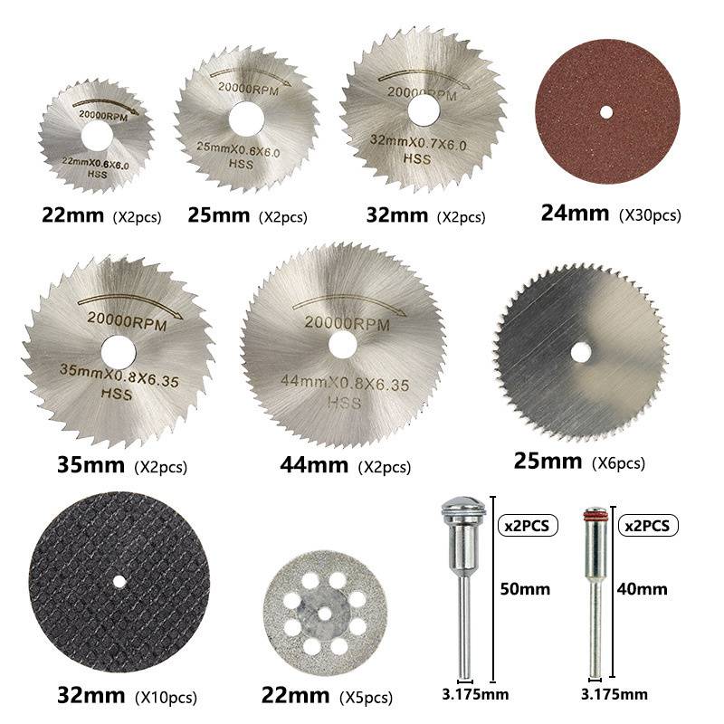 Set Resin Diamond Cutting Discs HSS Mini Circular Saw Blade Diamond Saw Blade Dremel Rotary Tools Cut-Off Wheels