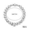 Trendy Heart-shaped Brass Zircon Decor Bracelet with Stainless Steel Chain Elegant Daily Ladies Bling Hand Jewelry
