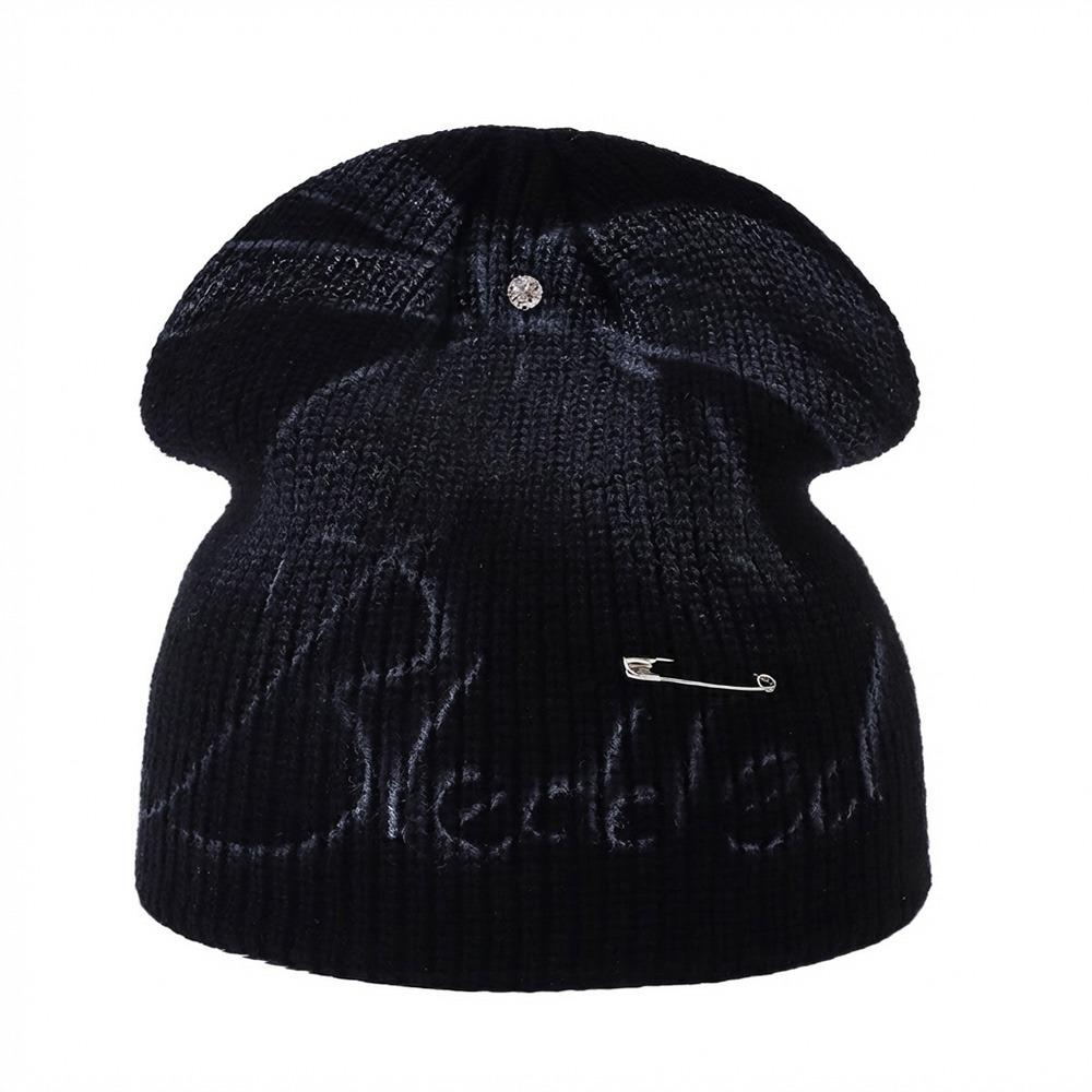

Letter Knitted Wool Hat Painting Bowknot Knit Hat Fashionable Knitting Cap Women чёрный