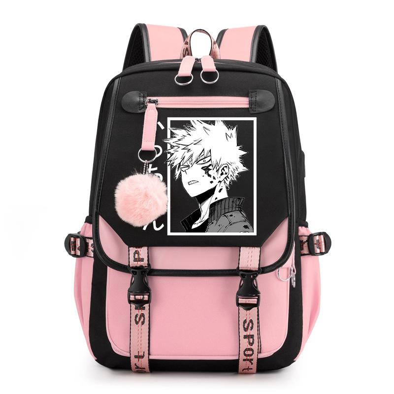 New Anime Bakugou Katsuki Printing Backpack Ladies Backpack Travel Rucksack Girl School Bag Women Men Laptop Bag Daily Backpack
