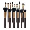 HMU Blind Drop Shipping Soft 12pcs Pink Wood Handle Good Quality Custom Logo Makeup Brushes Set