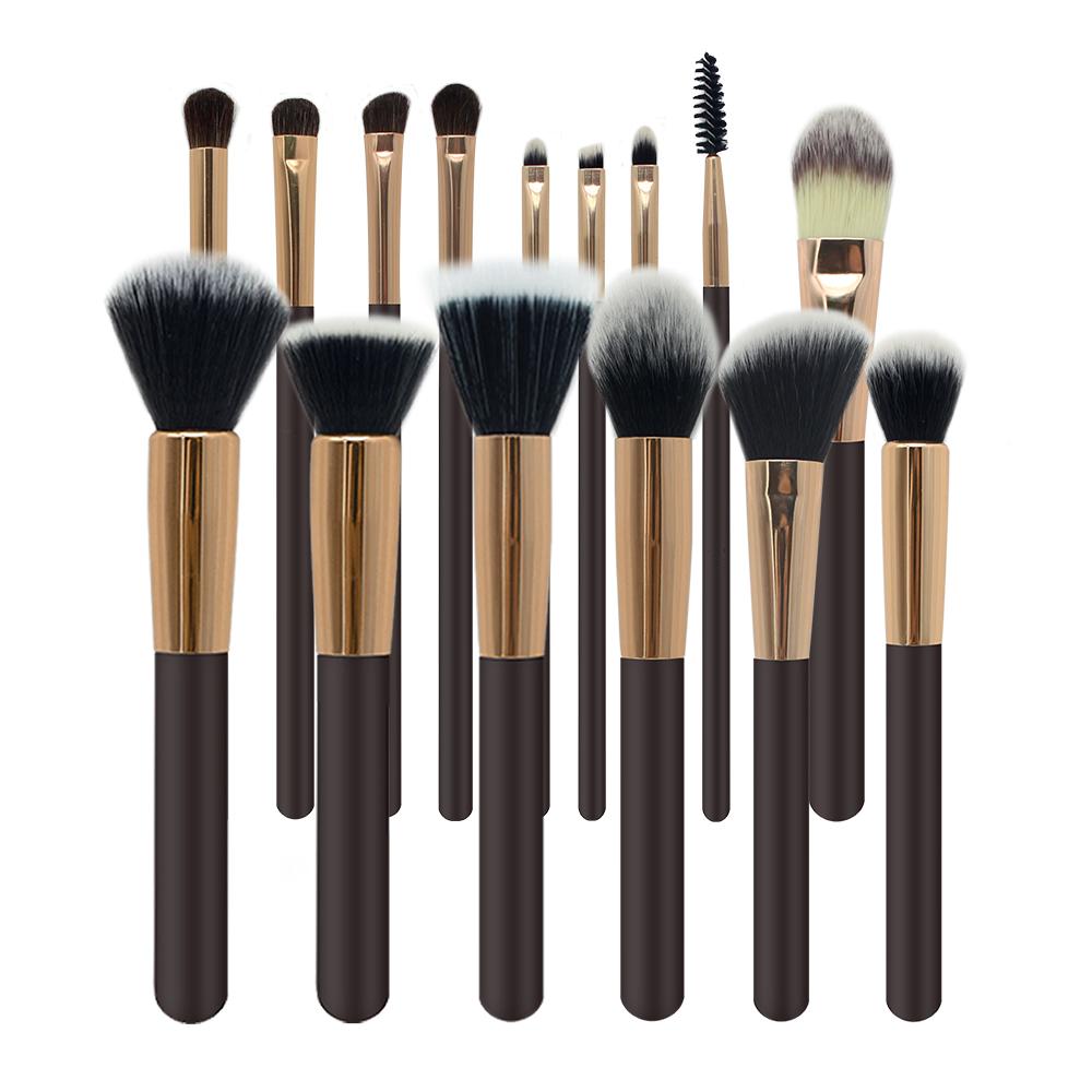 HMU Blind Drop Shipping Soft 12pcs Pink Wood Handle Good Quality Custom Logo Makeup Brushes Set