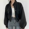 2026 Spring and Autumn New Women's Stand Collar Large Pocket Unisex Casual Jacket