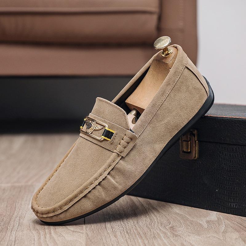 Doudou Shoes Men's Matte Leather Fashion One-pedal Foot Cover Casual Shoes Breathable and Versatile Men