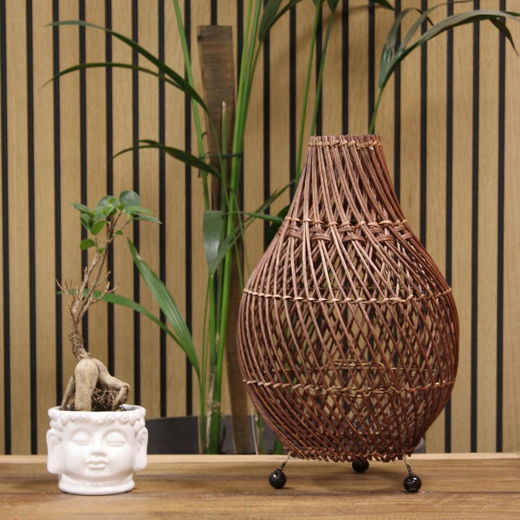 Rattan Table Lamp Natural Bulb Included