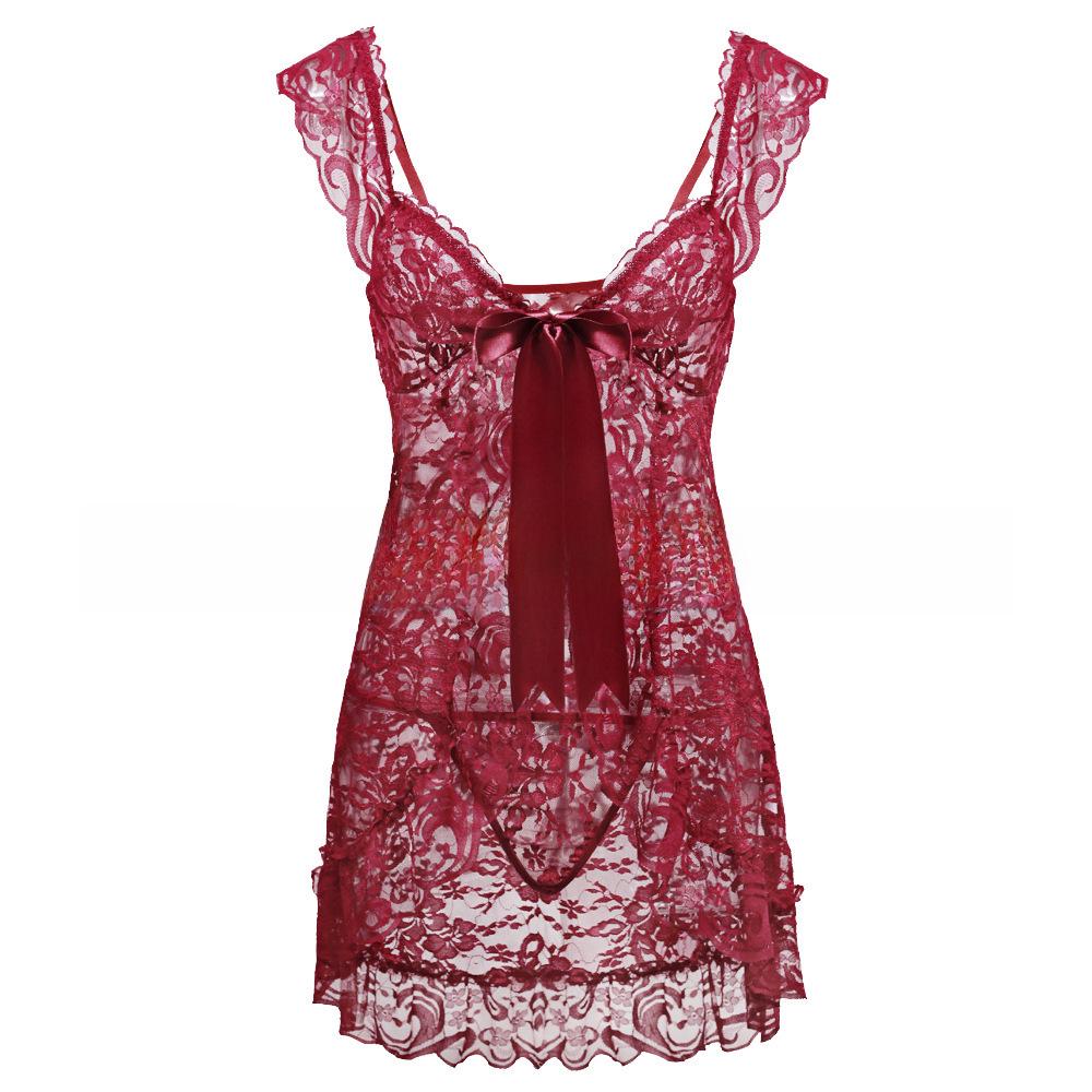 Sexy Lace Suspender Pajamas & Cardigan, S-6XL European and American Lingerie