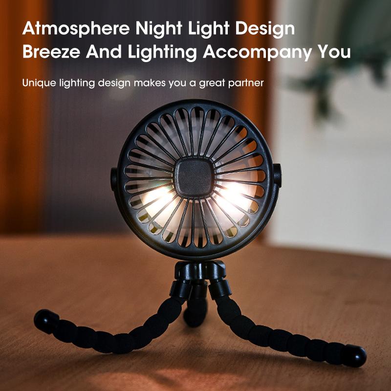 Handventilator für Kinderwagen, wiederaufladbar, USB, tragbar, kleine Klappventilatoren, Mini-Ventilator, leiser Tisch, Outdoor-Kühler, Nackenventilator