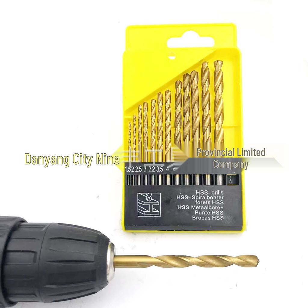 13-Piece Titanium Twist Drill Set 1.5-6.5mm for Wood & Plastic
