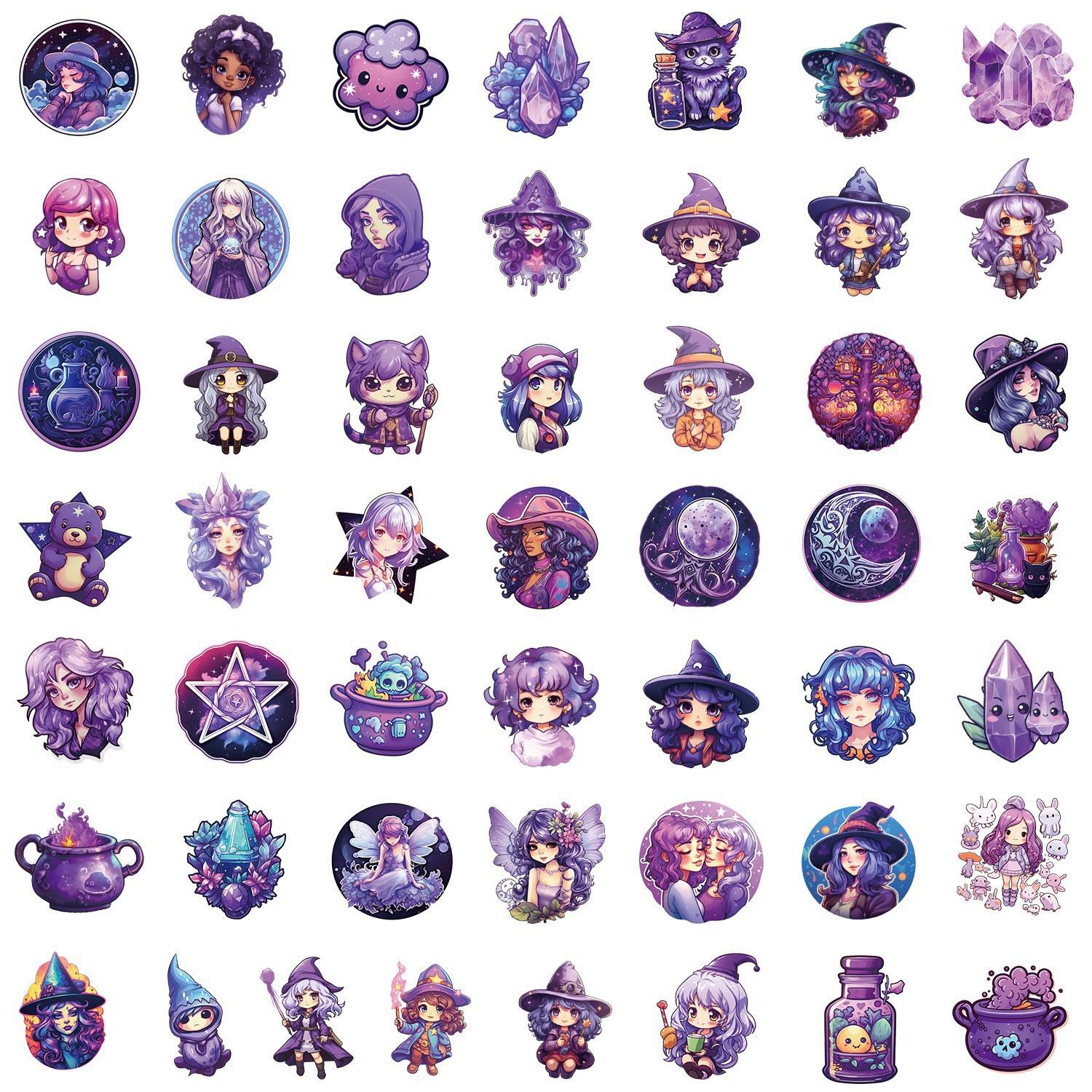50 Nordic Dark Magic Graffiti Waterproof Decor Stickers – Creative DIY Pack