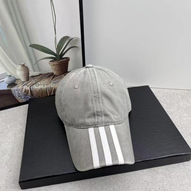 Hat Men and Women Outdoor Baseball Cap Spring Solid Color Extended Brim Baseball Cap Striped Hat Black Cotton