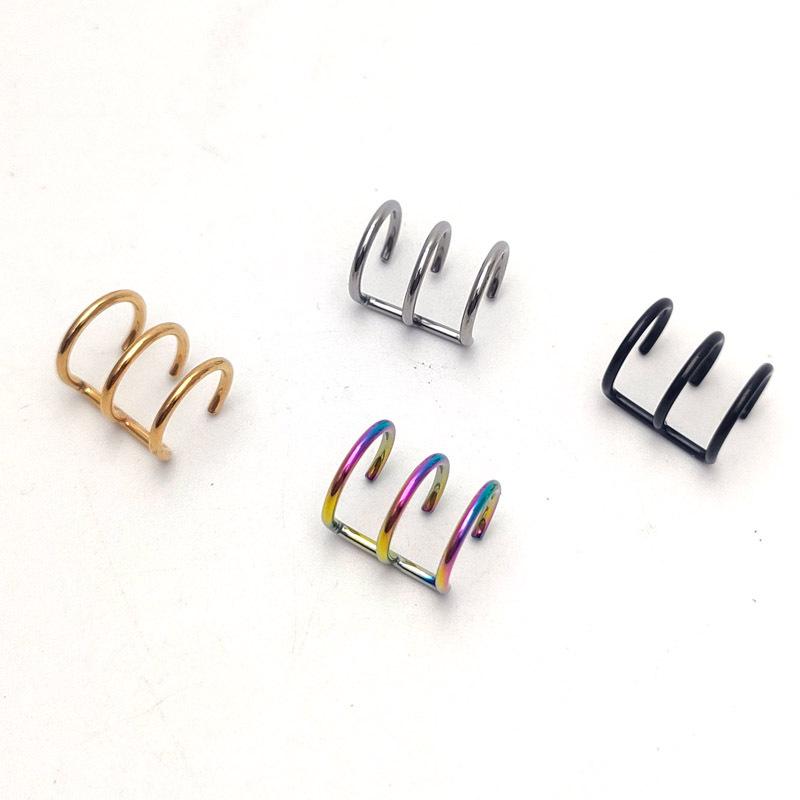 Stainless Steel Multi-Circle Ear and Nose Piercing Jewelry Set