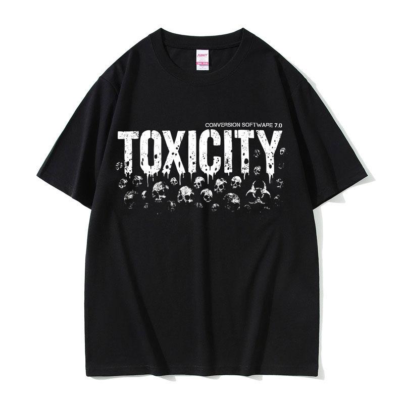 Vintage System of A Down Toxicity Skeleton Album Graphic Tshirt Men Clothing 90s Rock Alternative Metal Oversized T Shirt 2XL