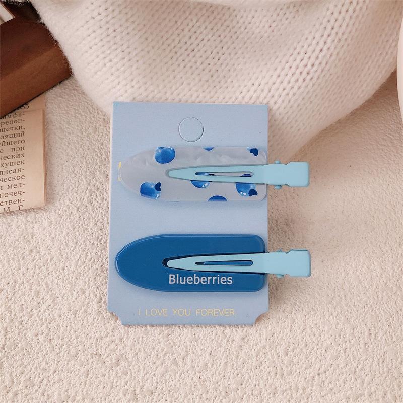 

2 шт. Дофамин Энергия Девушка Фруктовая Серия Бесшовный Зажим-Уточка для Волос, Милый Сладкий Клубника Черника Виноград Заколка для Челки Боковая Заколка